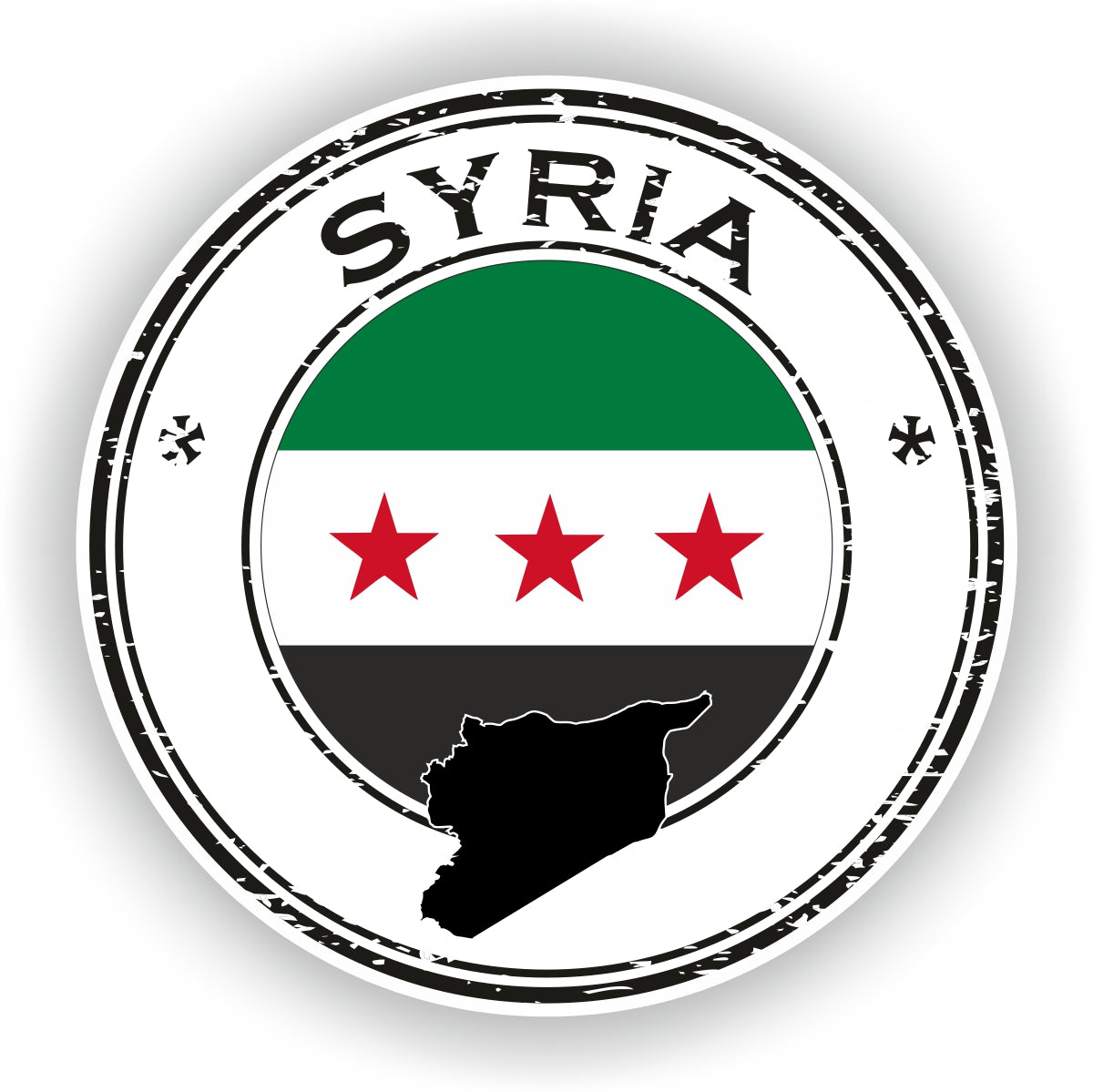 Syria Seal Round Flag