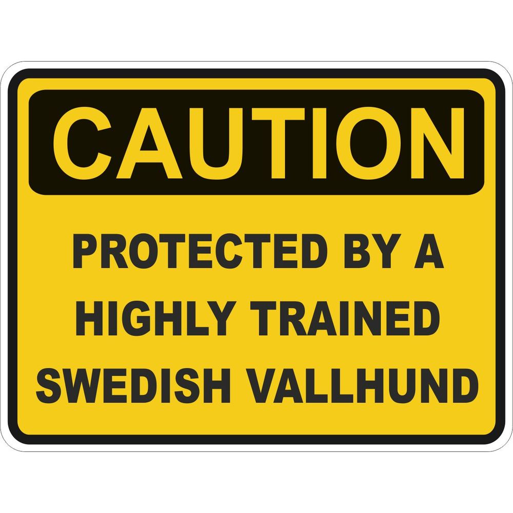 Caution Swedish Vallhund