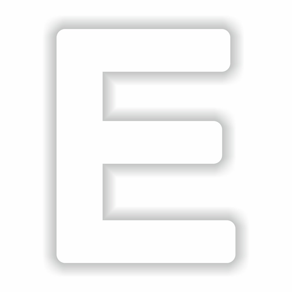 Letter E White