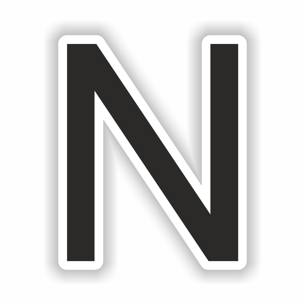 Letter N Black