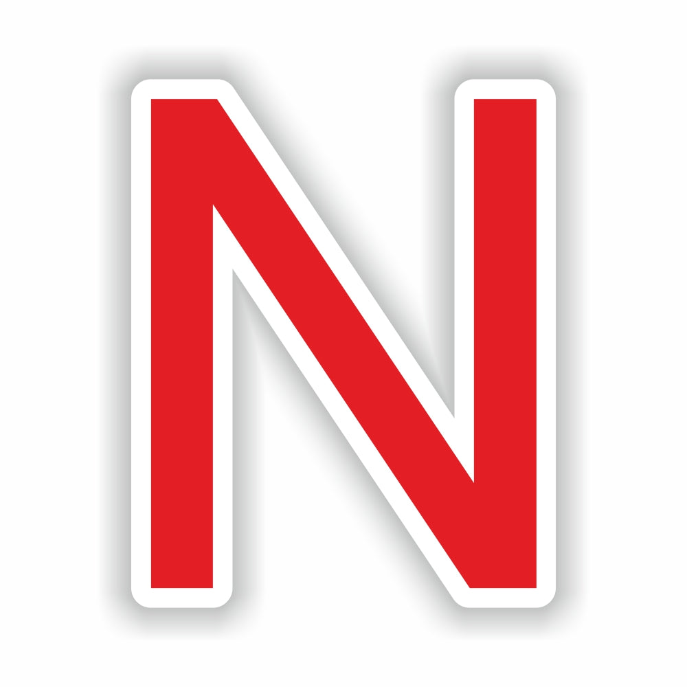 Letter N Red