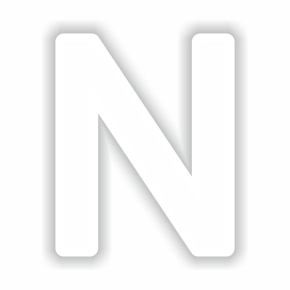 Letter N White