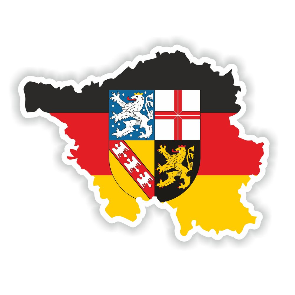 Saarland Map Flag