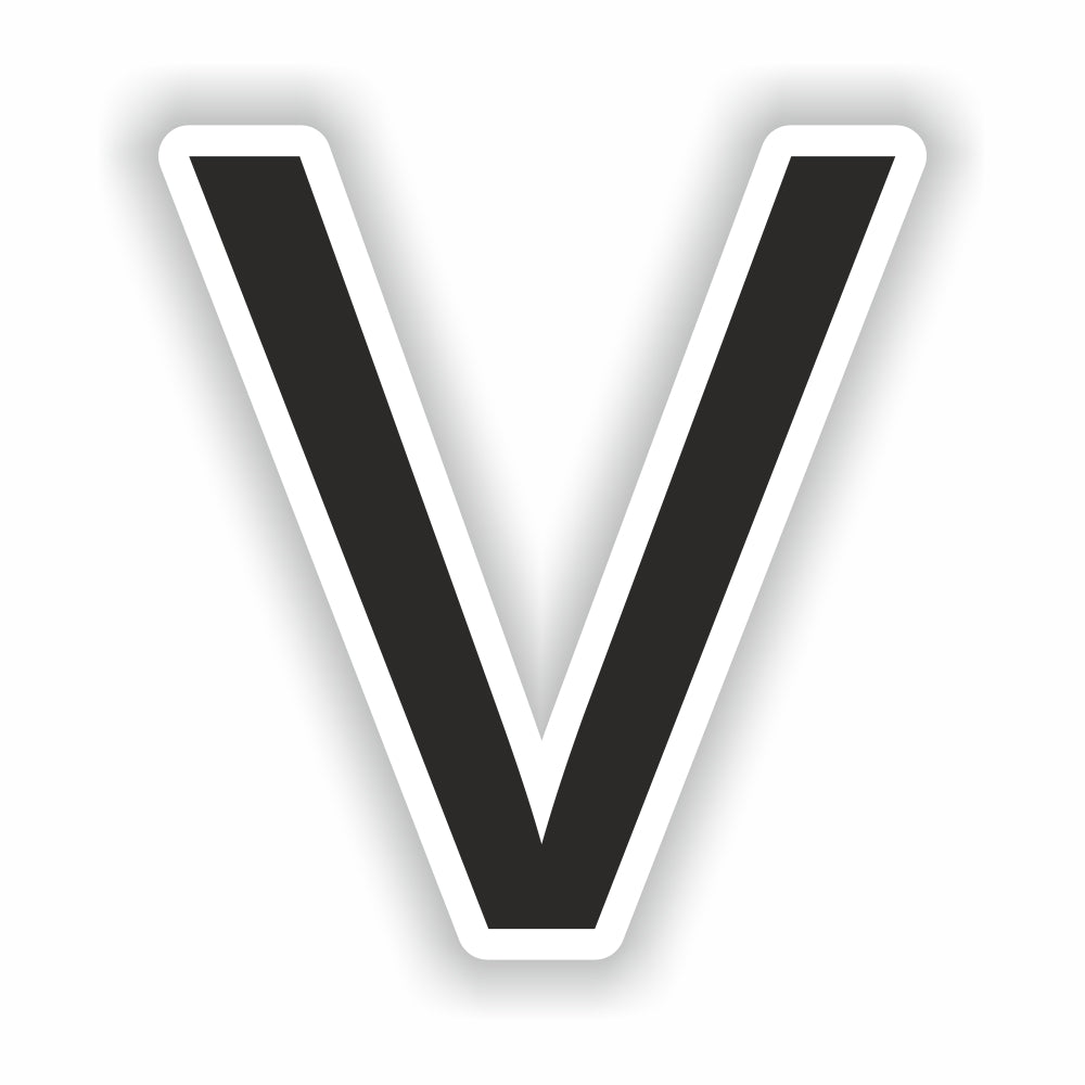Letter V Black
