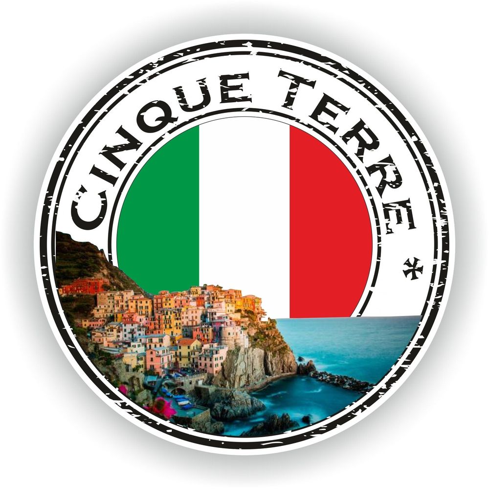 Cinque Terre Italy Seal Round Flag