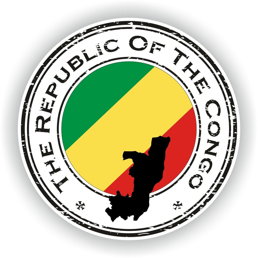 Republic Of Congo Seal Round Flag