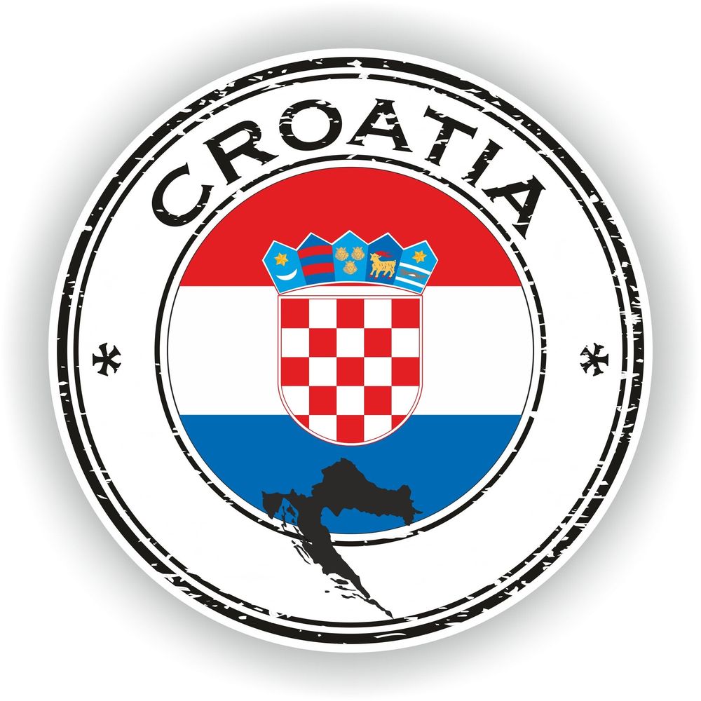 Croatia Sticker Seal Round Flag