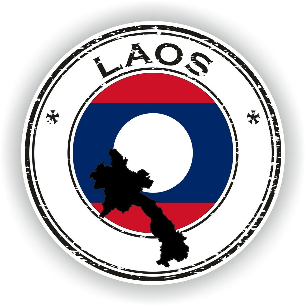 Laos Seal Round Flag