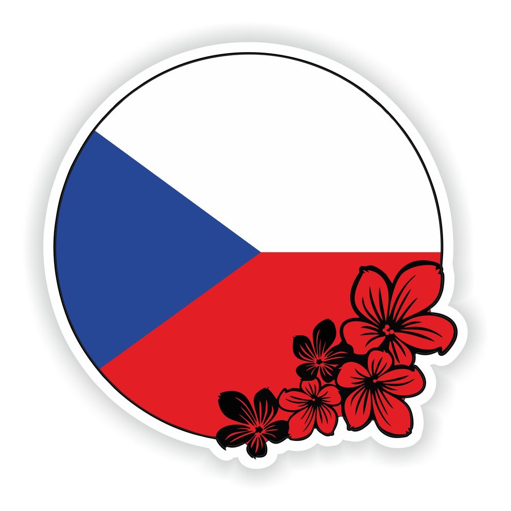 Czech Republic Round Flag