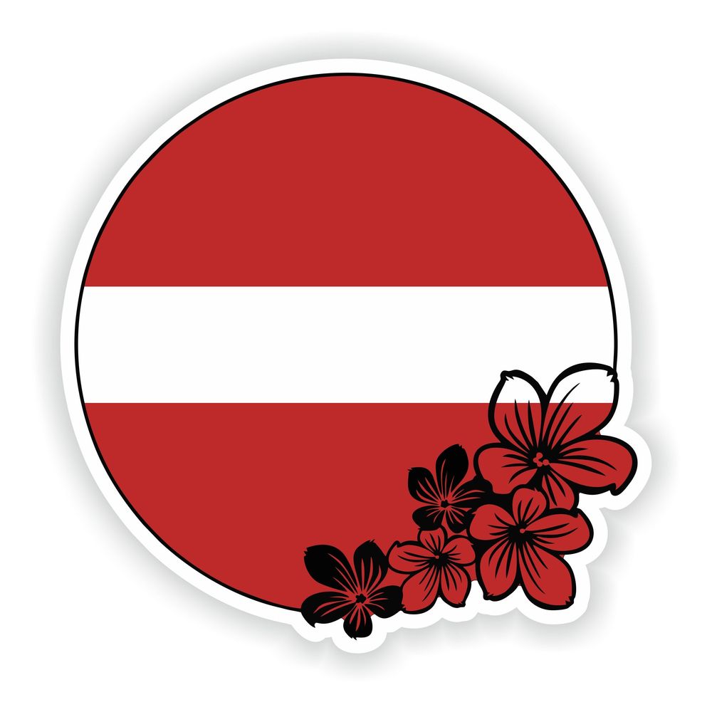 Latvia Round Flag