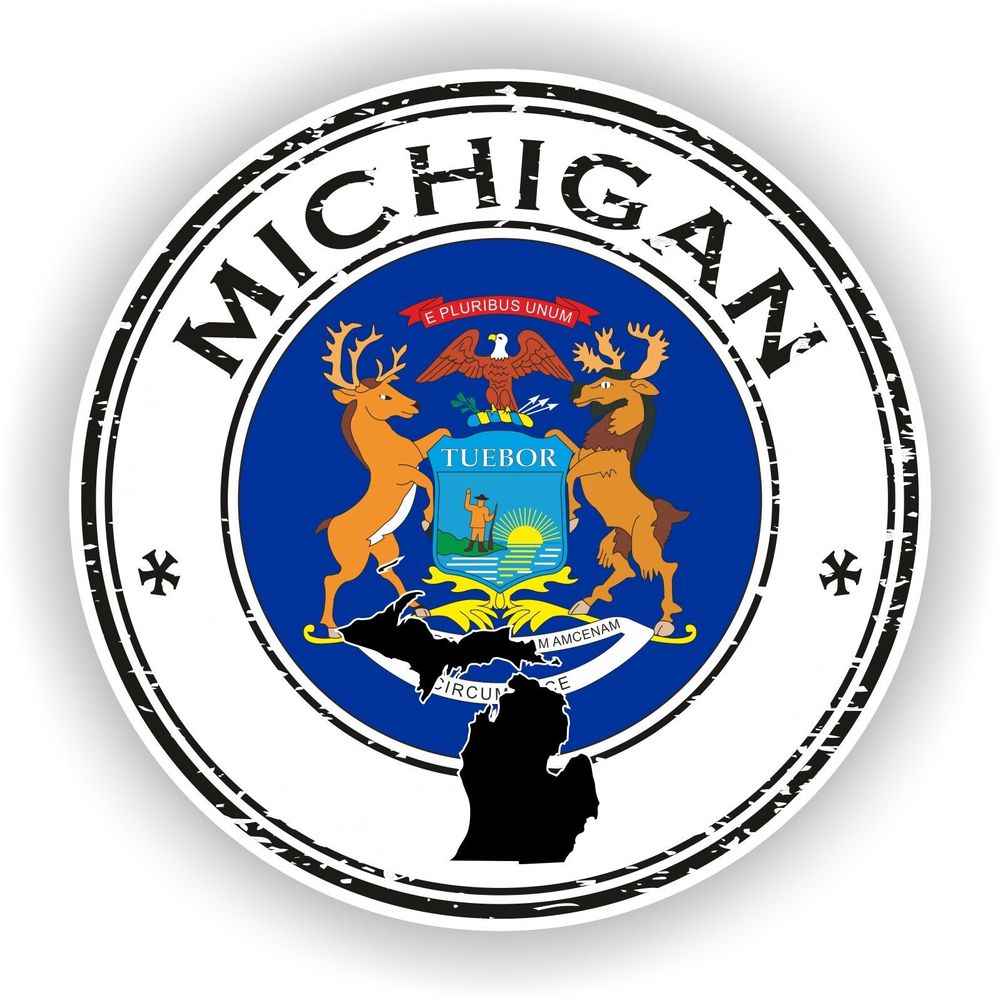 Michigan Seal Round Flag