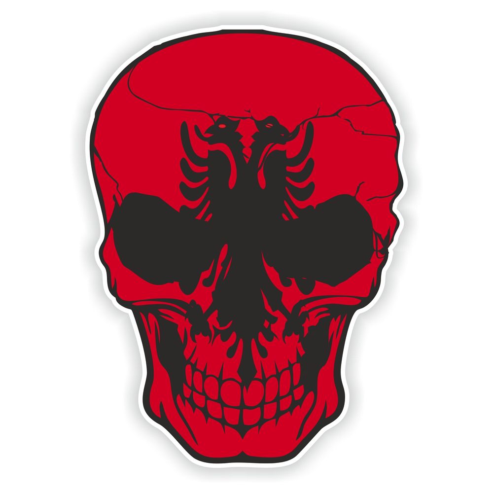 Albania Skull With Flag