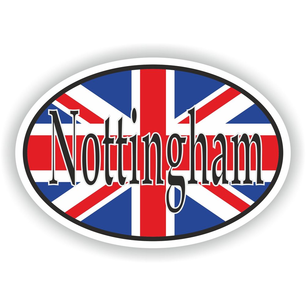 Nottingham United Kingdom UK City Country Code Oval With Flag