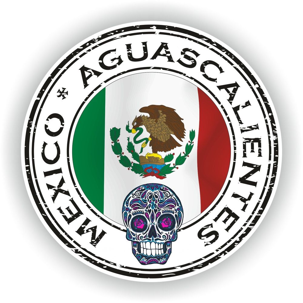 Mexico Aguascalientes Day Of The Dead Seal Round Flag