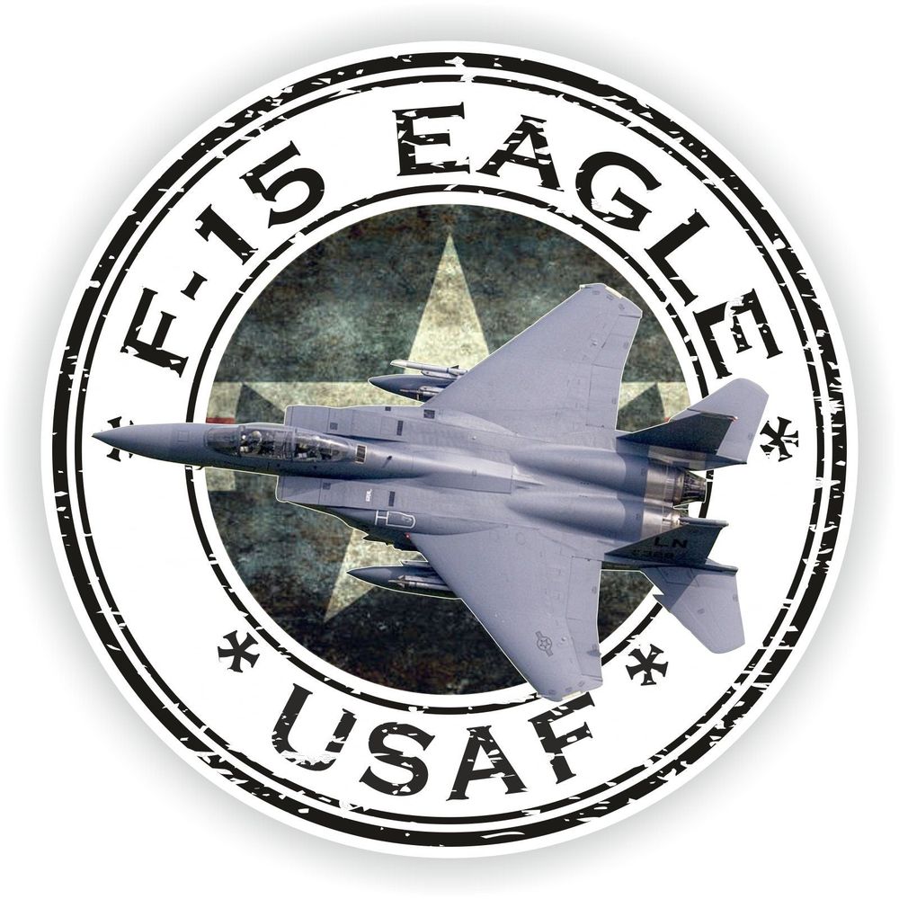USA F-15 Eagle USAF U.S.A.F. Military Seal Round Flag