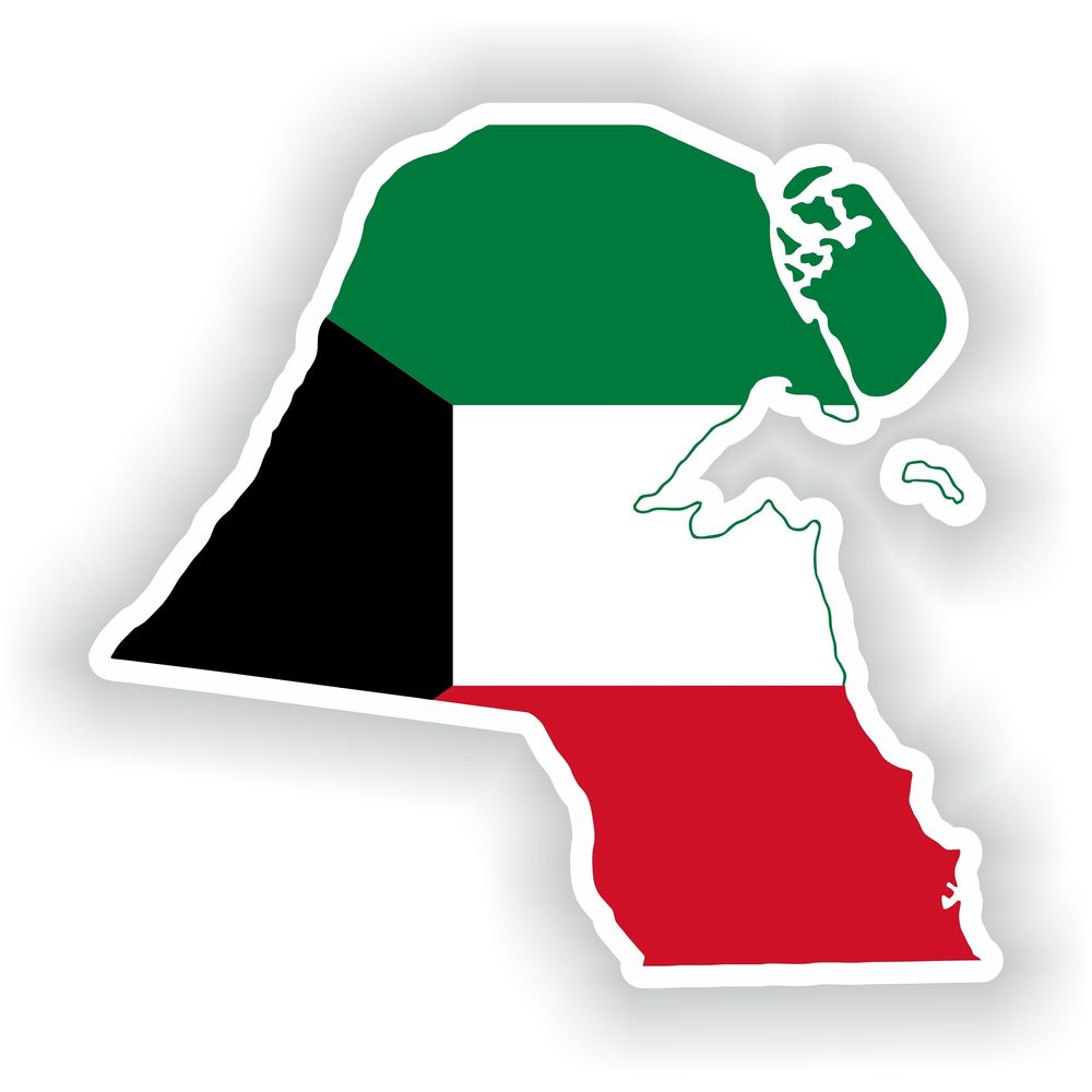 Kuwait Map Flag Silhouette