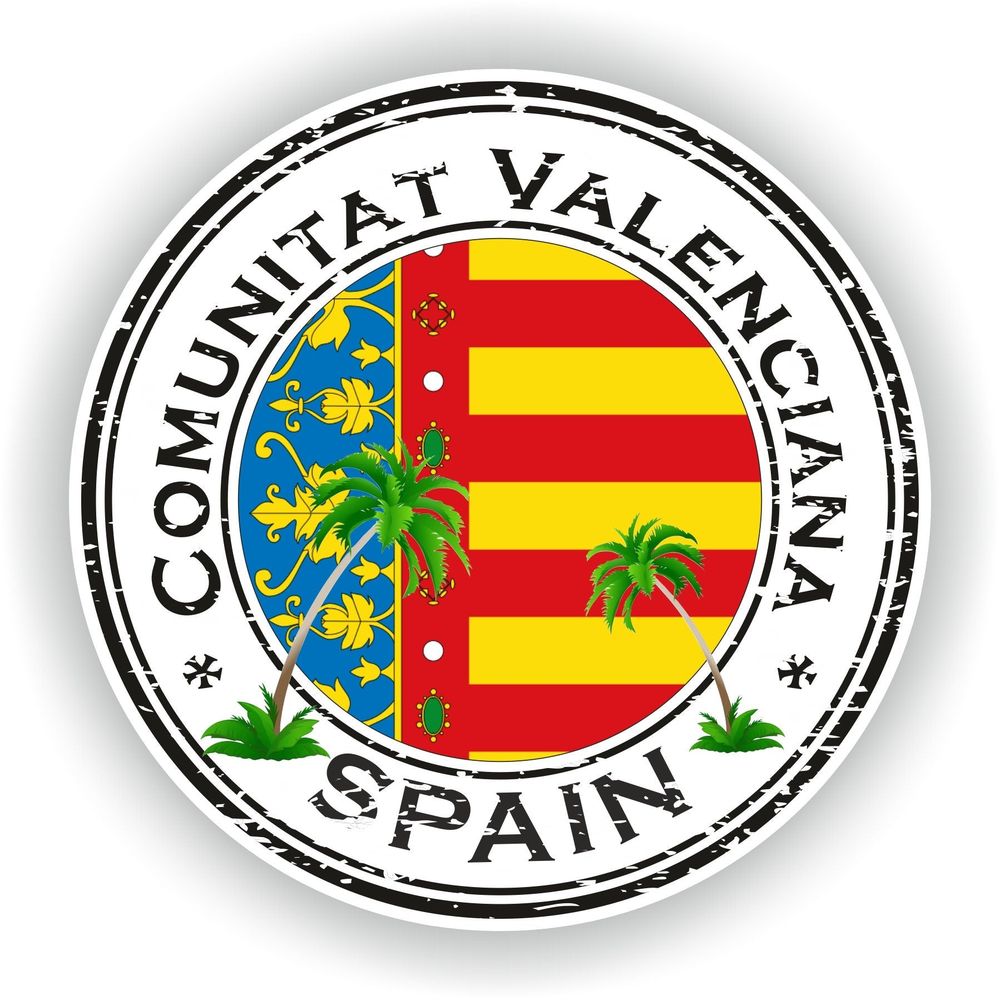 Spain Comunitat Valenciana Seal Round Flag