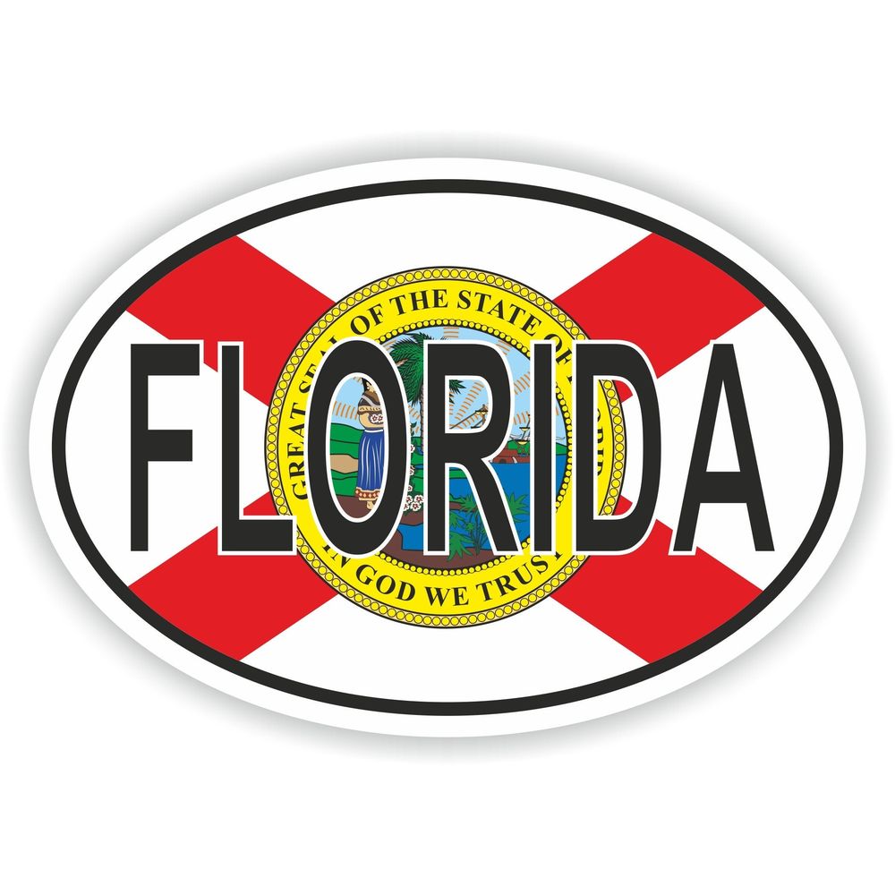 Florida USA Country Code Oval With Flag
