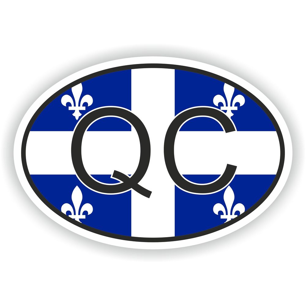 Quebec Qc Country Code Oval With Flag