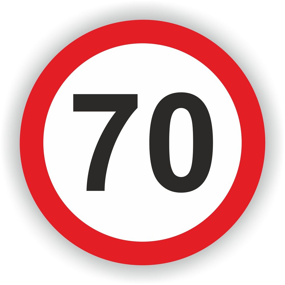 Speed Limit 70 Warning
