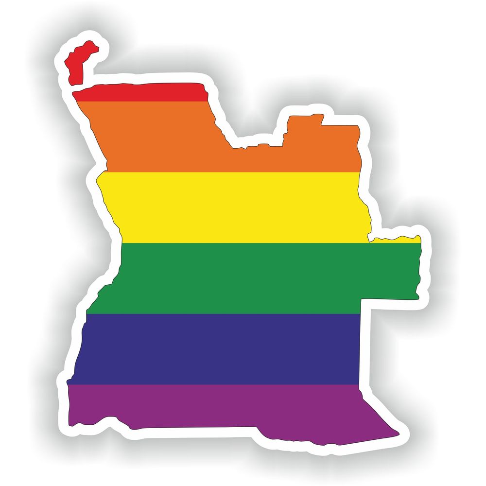 Angola Gay Rainbow Map Flag