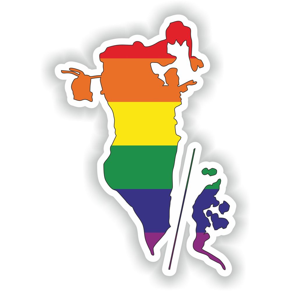 Bahrain Gay Rainbow Map Flag