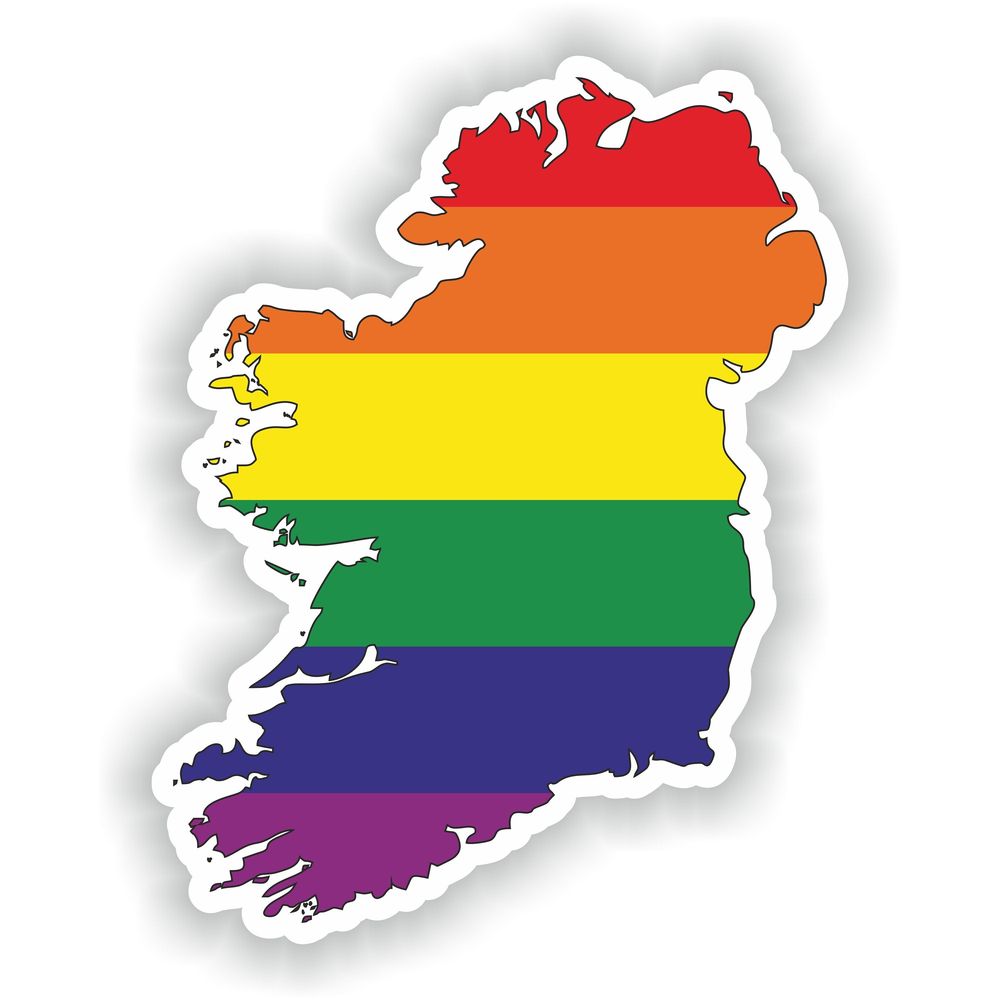 Ireland Gay Rainbow Map Flag
