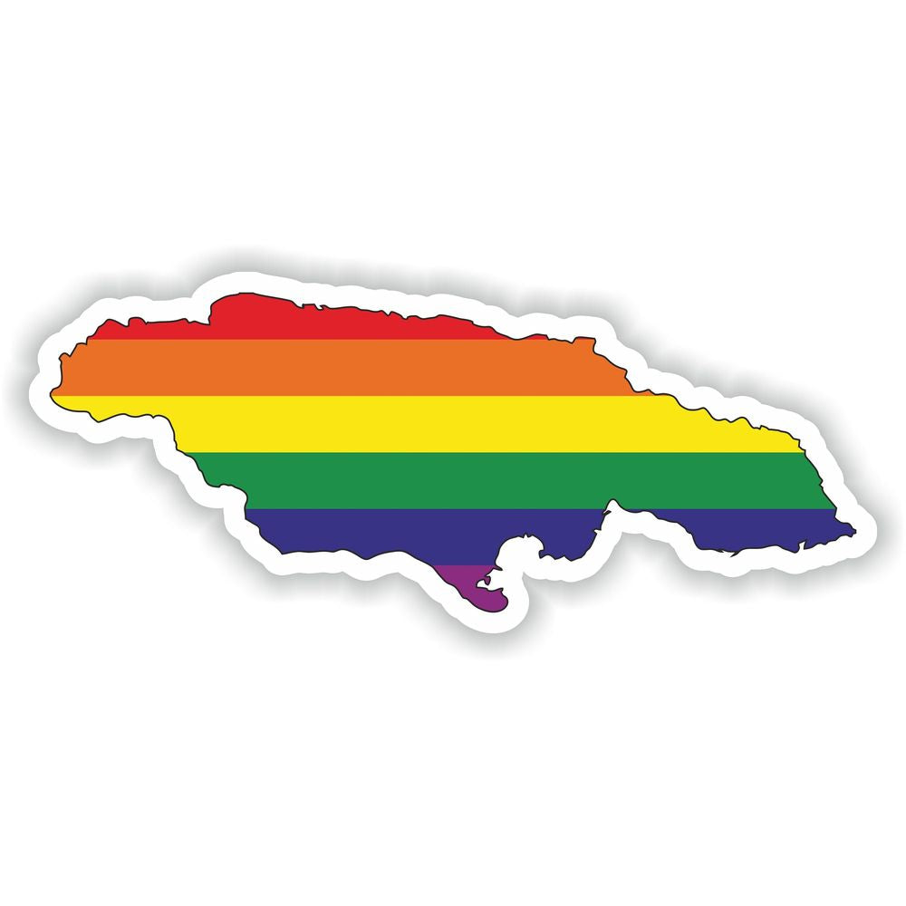 Jamaica Gay Rainbow Map Flag