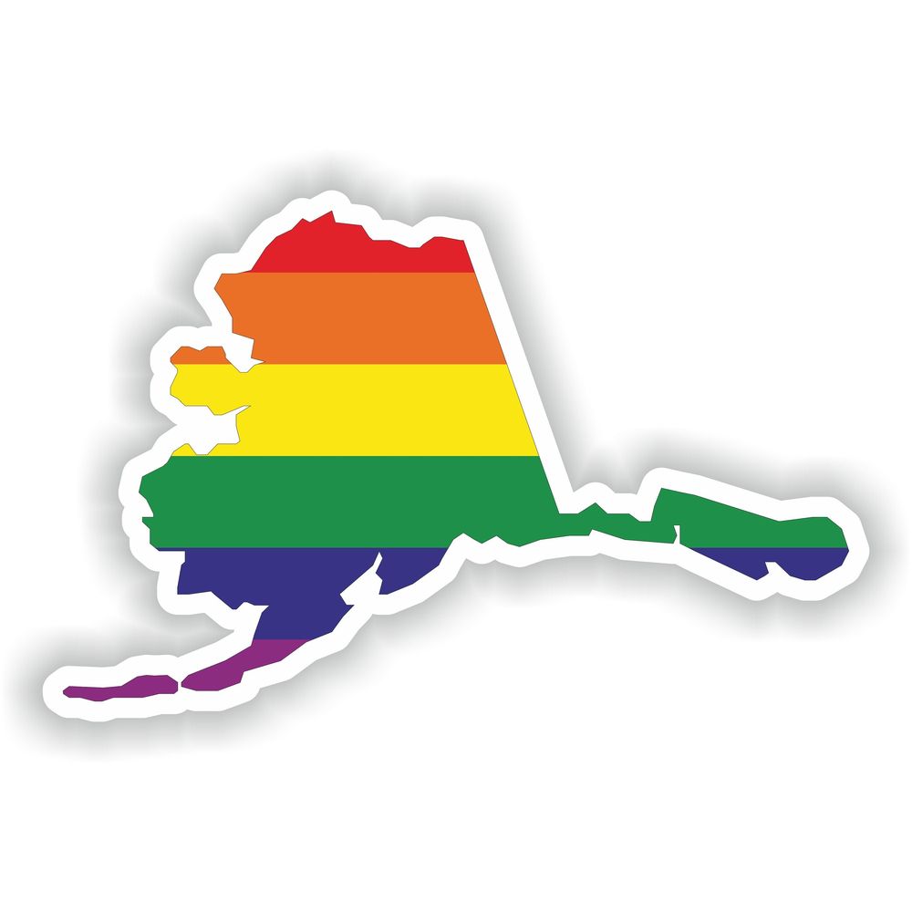Alaska Gay Rainbow Map Flag