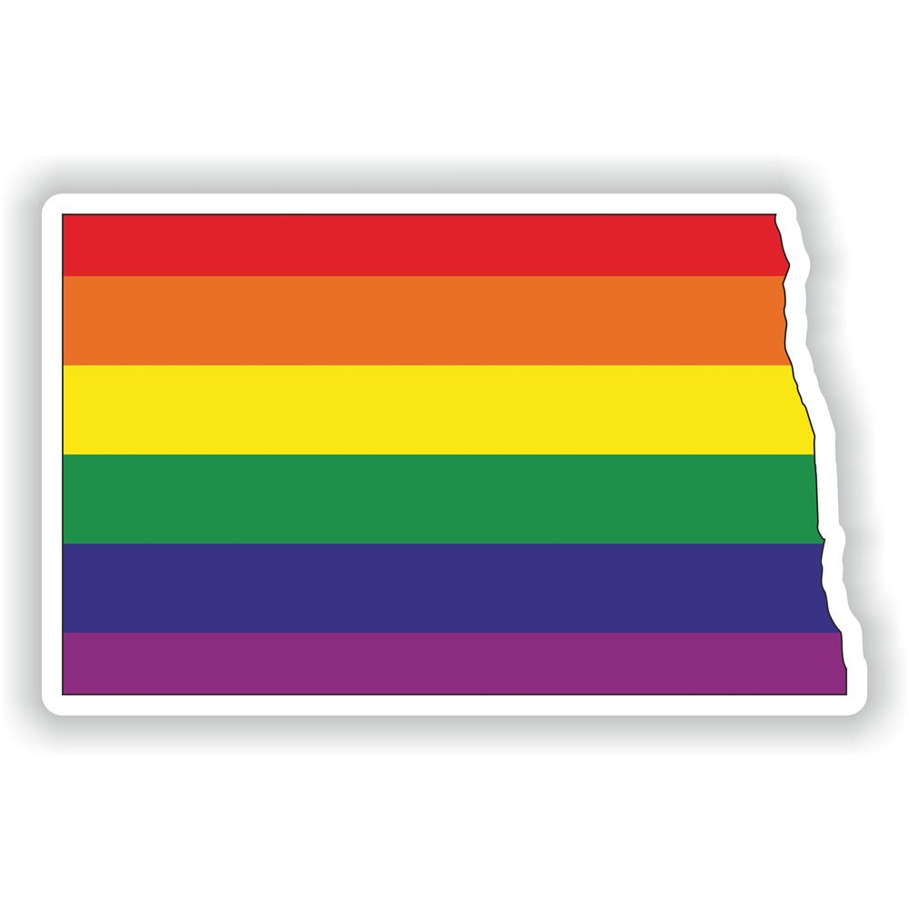 North Dakota Gay Rainbow Map Flag