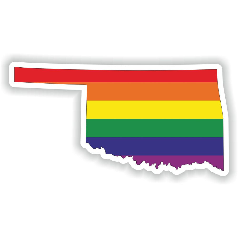 Oklahoma Gay Rainbow Map Flag