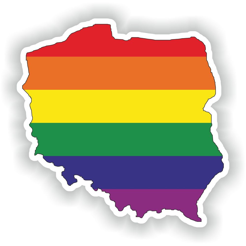 Poland Gay Rainbow Map Flag