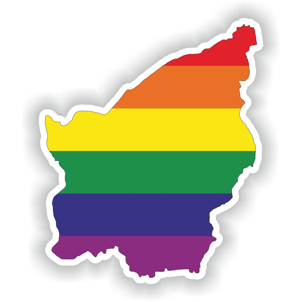 San Marino Gay Rainbow Map Flag