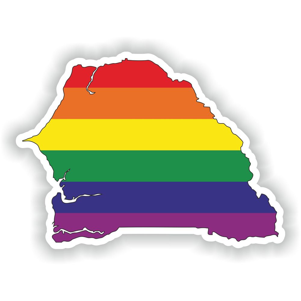 Senegal Gay Rainbow Map Flag