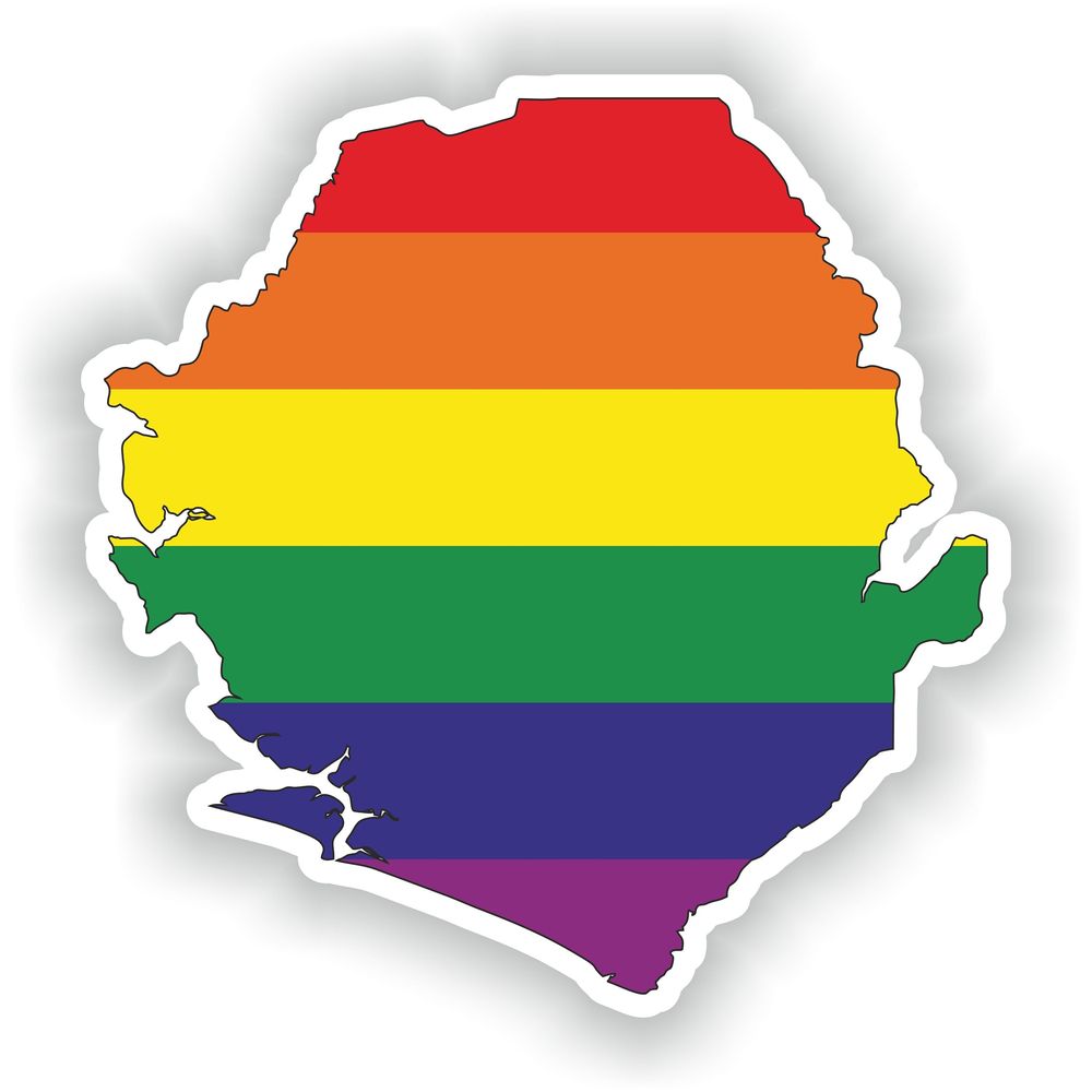 Sierra Leone Gay Rainbow Map Flag