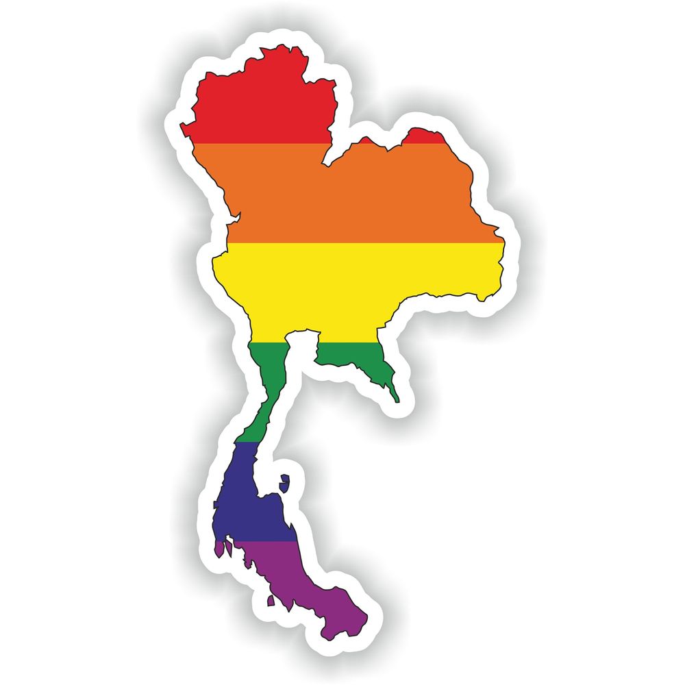 Thailand Gay Rainbow Map Flag