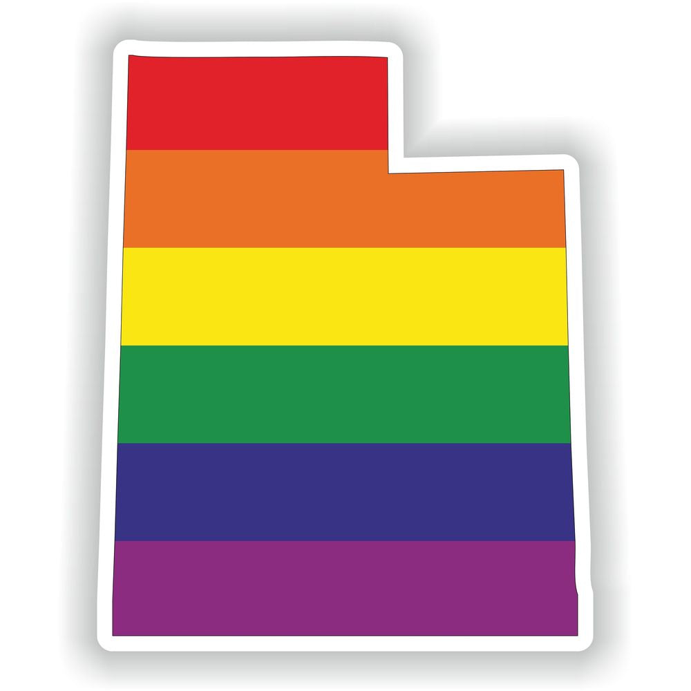 Utah Gay Rainbow Map Flag