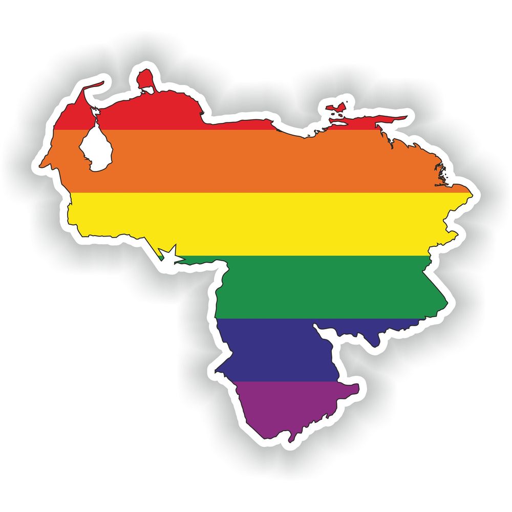 Venezuela Gay Rainbow Map Flag