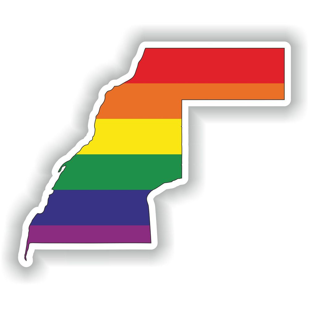 Western Sahara Gay Rainbow Map Flag