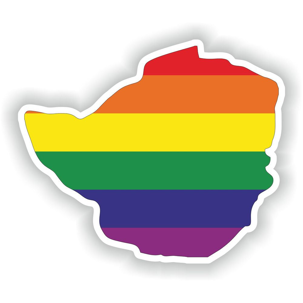 Zimbabwe Gay Rainbow Map Flag