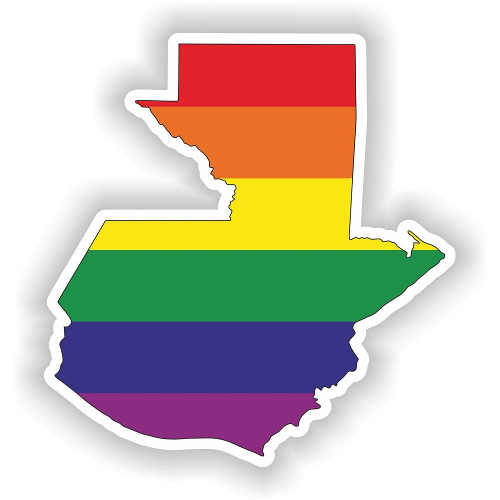Guatemala Gay Rainbow Map Flag