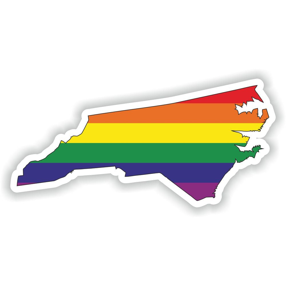 North Carolina Gay Rainbow Map Flag