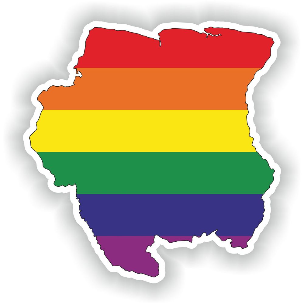 Suriname Gay Rainbow Map Flag