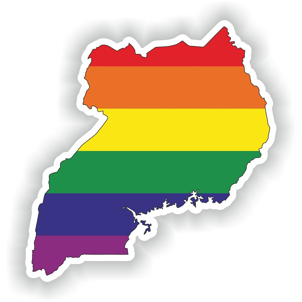 Uganda Gay Rainbow Map Flag