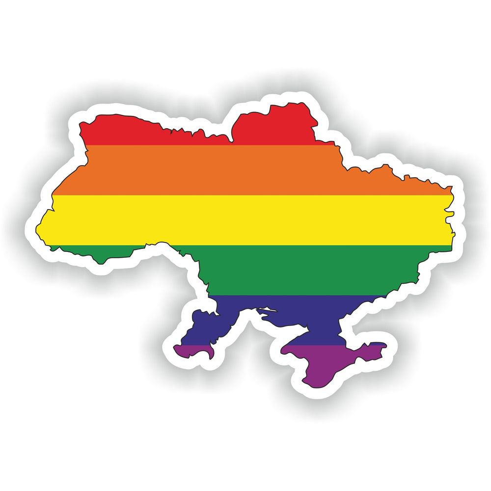 UKraine Gay Rainbow Map Flag