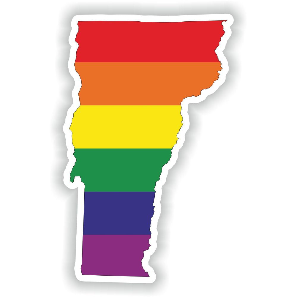 Vermont Gay Rainbow Map Flag
