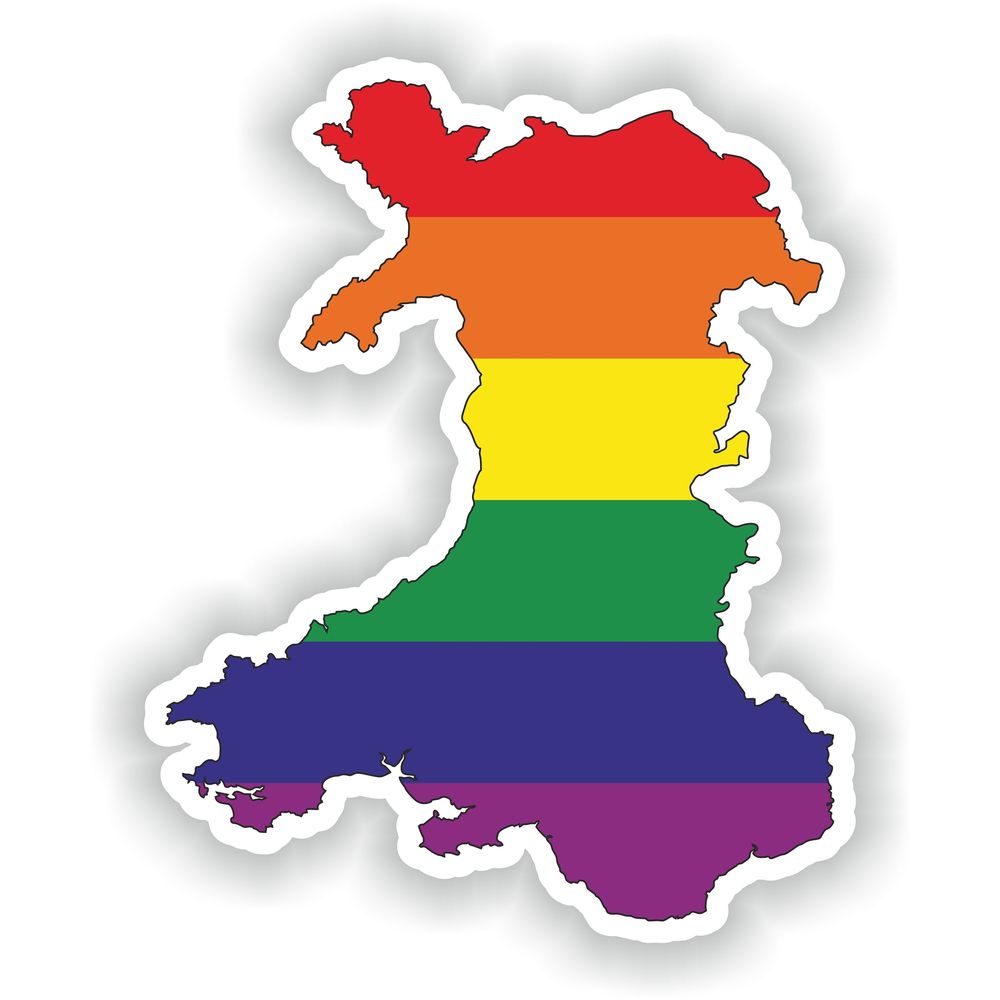 Wales Gay Rainbow Map Flag