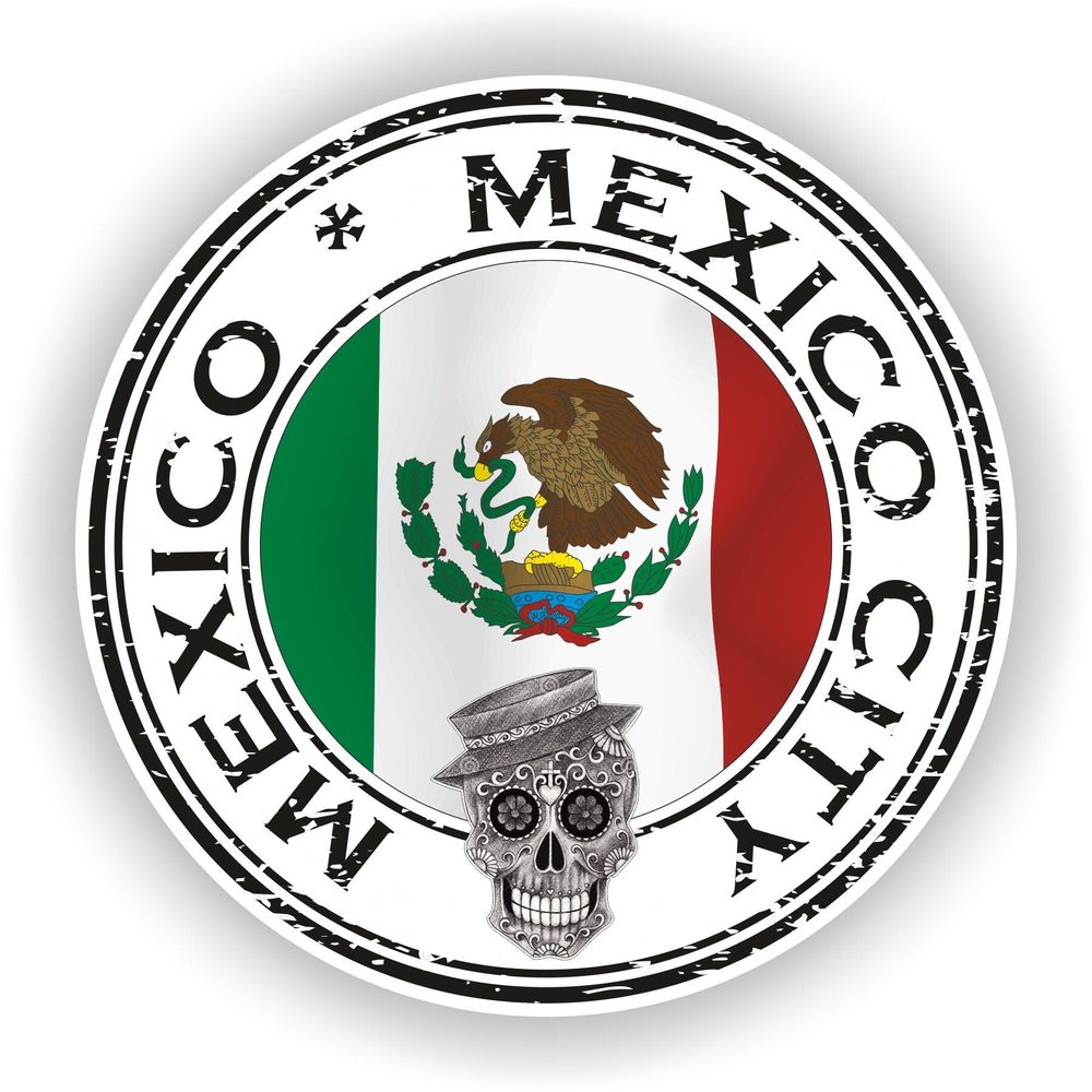 Mexico City Day Of The Dead Seal Round Flag