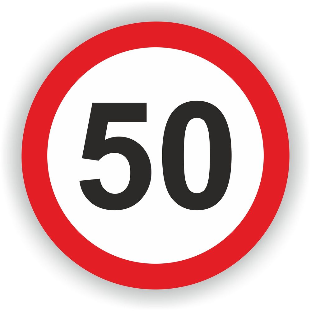 Speed Limit 50 Warning