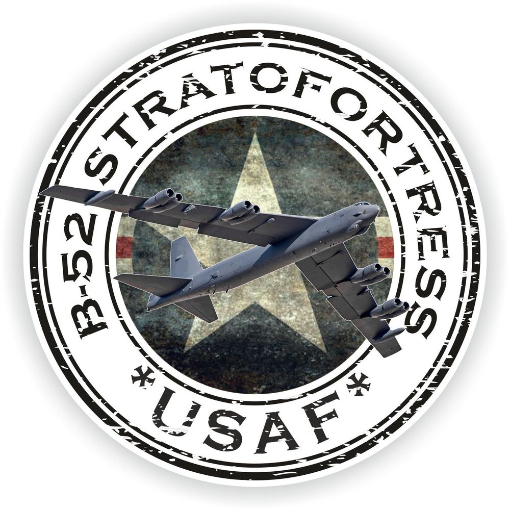 USA B-52 Stratofortress USAF U.S.A.F. Military Seal Round Flag